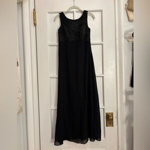 Vintage Black Beaded Cowl Neck Gown